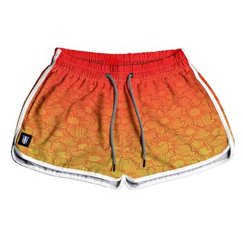 SHORT PRAIA FEMININO FLORAL DEGRADE LARANJA - FM13... - TCHUCO STORE - GRANDES MARCAS