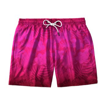 SHORT PRAIA FOLHAS ROSA DEGRADE - SH1308 - TCHUCO STORE - GRANDES MARCAS