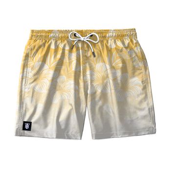 SHORT PRAIA FLORAL HAWAI AMARELO - SH1334 - TCHUCO STORE - GRANDES MARCAS