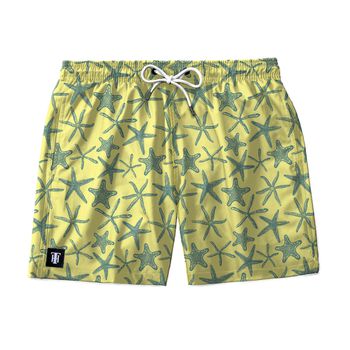 SHORT PRAIA ESTRELAS AMARELO - SH1338 - TCHUCO STORE - GRANDES MARCAS