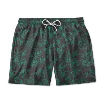 SHORT PRAIA FLORAL VERDE COM CHUMBO - SH0520 - TCHUCO STORE - GRANDES MARCAS