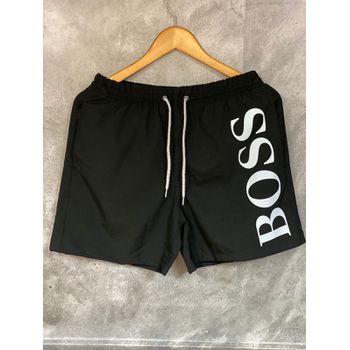 Short Praia Masculino Hugo Boos Preto escrito bran... - TCHUCO STORE - GRANDES MARCAS