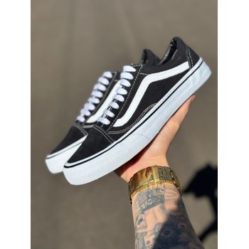 TENIS CASUAL LONA OLD PRETO/BRANCO - VA-9715 - TCHUCO STORE - GRANDES MARCAS