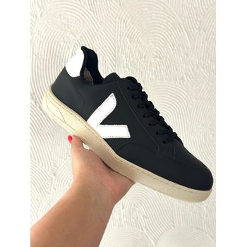 TENIS VERT V-12 COURO PRETO E BRANCO - V12P-01 - TCHUCO STORE - GRANDES MARCAS