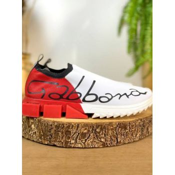 TENIS DOLCE GABBANA SORRENTO BICOLOR BRANCO/VERMEL... - TCHUCO STORE - GRANDES MARCAS