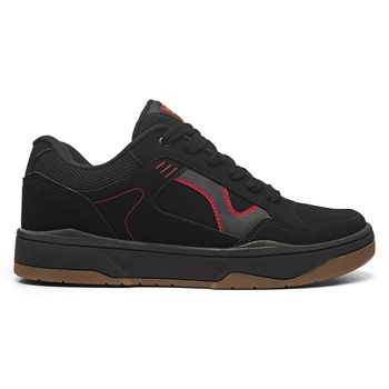 Tênis Casual Street Fusion Preto Vermelho e Latéx - TENISLOG