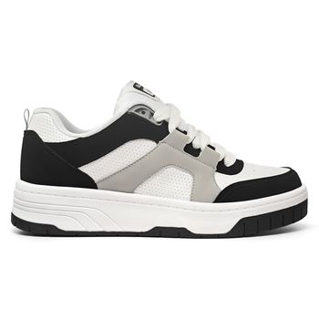 Tênis Casual Street Sombra Branco e Preto - TENISLOG