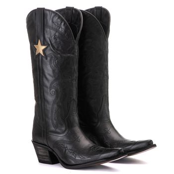 Bota Feminina Texana Tucson - Couro Preto - Solado... - Tucson Boots