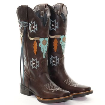 Bota Feminina Texana Tucson - Fóssil Café - Solado... - Tucson Boots