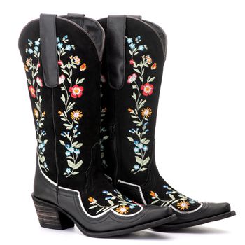 Bota Feminina Texana Tucson - Couro Camurça preto ... - Tucson Boots