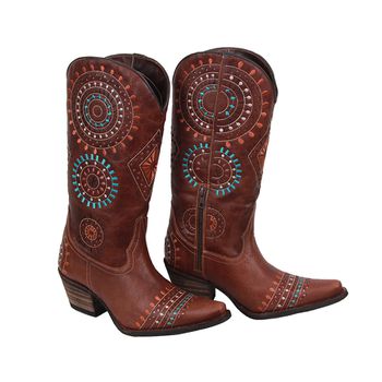 Bota Feminina Texana Tucson - Couro Rock Oil Camel... - Tucson Boots