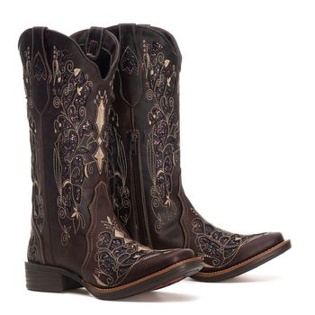 Bota Feminina Texana Tucson - Couro Euro Texas Caf... - Tucson Boots