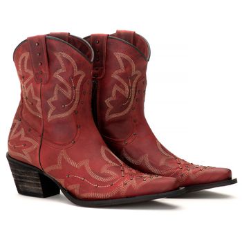 Bota Texana Feminina Tucson - Couro Napa Vinho- So... - Tucson Boots