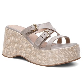 Tamanco Violanta Couro Eva Cinza - Violanta Calçados Femininos