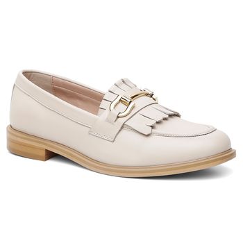Mocassim Violanta Cleo Off White - Violanta Calçados Femininos
