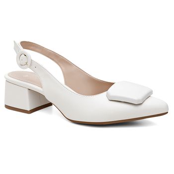 Slingback Violanta Bete Off White - Violanta Calçados Femininos