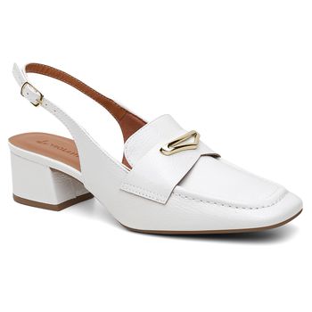 Slingback Maura Violanta Branco - Violanta Calçados Femininos