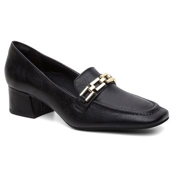 Mocassim salto bloco Julia Preto - Violanta Calçados Femininos