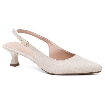 Slingback Violanta Mirela Cream - Violanta Calçados Femininos
