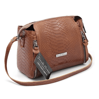 Bolsa pequena couro legitimo croco CARAMELO ref:DM-07CR - Daniella Marques | Bolsas Femininas em Couro