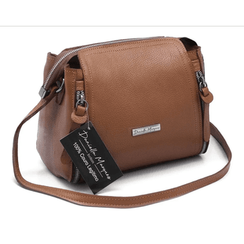 Bolsa Feminina Couro Legitimo Pequena Transversal caramelo Ref:DM-07 - Daniella Marques | Bolsas Femininas em Couro
