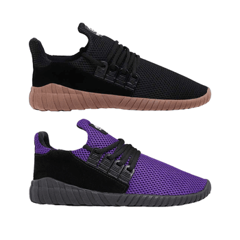 Kit 2 Pares de Tênis Kingston - Preto e Bege / Roxo