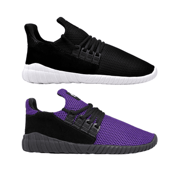 Kit 2 Pares de Tênis Kingston - Preto e Branco / Roxo
