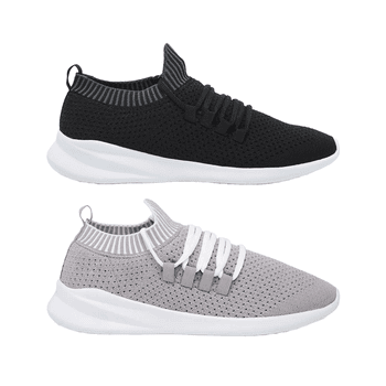 Kit 2 Pares de Tênis Tiggos - Preto e Branco / Cinza