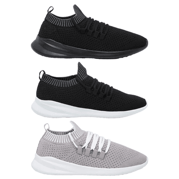 Kit 3 Pares de Tênis Tiggos - Preto / Preto e Branco / Cinza