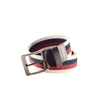 Cinto Couro com Elástico Tricolor Masculino Café - FrancaSapatos | Sapatos em Couro Direto da Fábrica