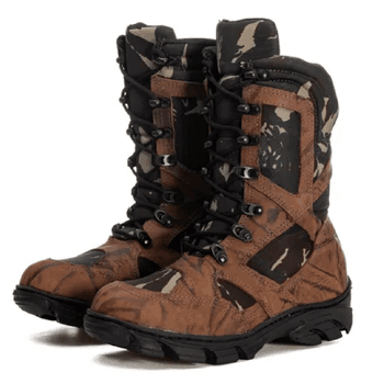 Bota Coturno Militar Cano Médio Fulgore Caça e Pesca Café - FULGORE MILITAR