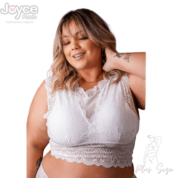 Conjunto Premium Plus Size Croped De Renda Branco ... - JOYCE PRADO