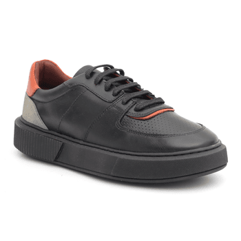 Tenis Casual Confort Londres Preto-laranja-cinza - Mr. Light | Oficial®