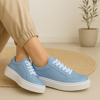 Tênis Casual Couro Premium Fly Azul Bebê 2024 - 211 - PDK FOOTWEAR
