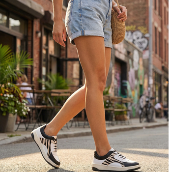 Tênis Casual Couro Premium Branco Preto Pelo Onça Pelo Zebra 2001 - PDK FOOTWEAR