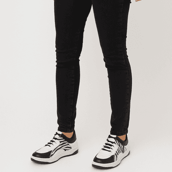 Tênis Casual Couro Premium Fly Branco Preto Pelo Onça/ Zebra 2001 - PDK FOOTWEAR