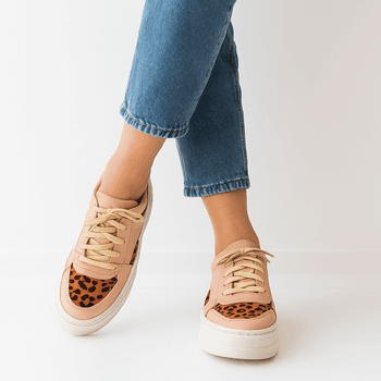 Tênis Casual Couro Premium Paris Camomila Pelo Onça 2001 - PDK FOOTWEAR
