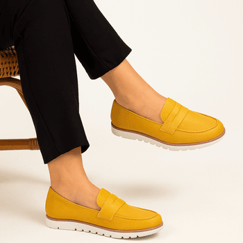 Mocassim Classico Couro Premium Plume Mostarda 6002 - PDK FOOTWEAR