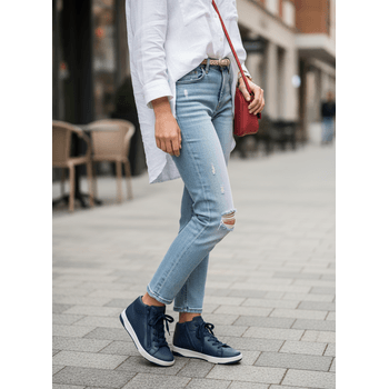 Tênis Couro Cano Alto Premium Bella Plume Paris 2055 - PDK FOOTWEAR