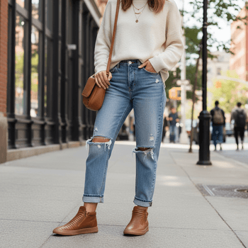 Bota Cano Baixo Couro Premium Plume Conhaque 2097 - PDK FOOTWEAR