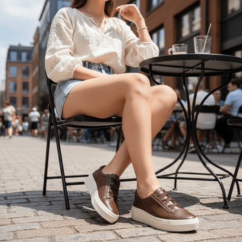 Tênis Slip On Feminino Couro Premium Paris 2229 - PDK FOOTWEAR