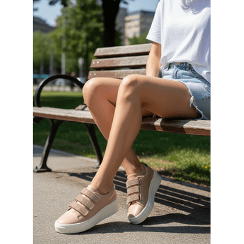 Tenis Slip On Couro Legítimo Luxo Strass Camomila 2900 - PDK FOOTWEAR