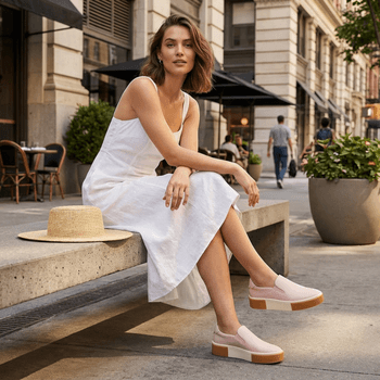 Tênis Slip On Feminino Aplique Couro Premium Floater Taupe 510 - PDK FOOTWEAR