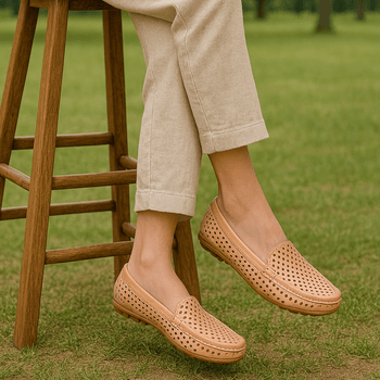 Mocassim Couro Premium Plume Pessego Laser 8065 - PDK FOOTWEAR