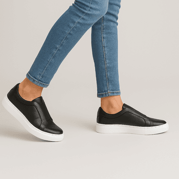 Tênis Slip On Couro Premium Fly Preto 1002 - 201 - PDK FOOTWEAR