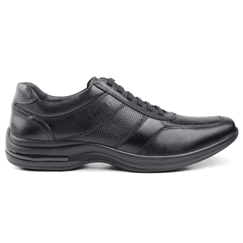 Sapato Social Pipper Airmove em Couro Pelica Preto - VeryComfyShop