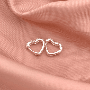 Argola Coraçao M Três Fileiras Zirconia Prata 925 ... - Roanne Jóias