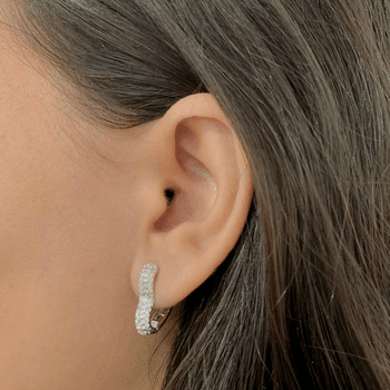 Argola Prata Legítima 925 Coraçao com Zirconia - 1... - Roanne Jóias