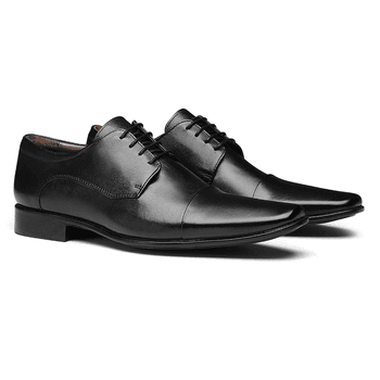 Sapato Derby Masculino Social Em Couro Preto - 024... - SERGIO`S