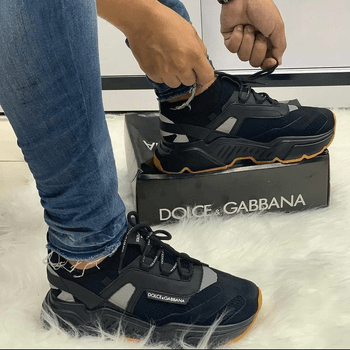 TENIS DOLCE GABBANA COURO DAYMASTER 1 PRETO/CARAME... - TCHUCO STORE - GRANDES MARCAS